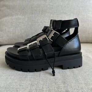 Zara buckled flatform cage sandals